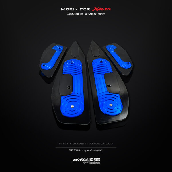 MORIN XMAX front footrest set, 2 colors, top-bottom (CNC) - Image 4