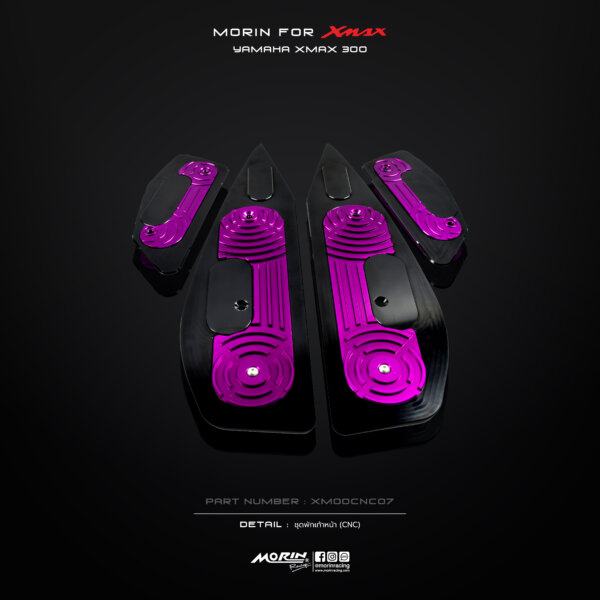 MORIN XMAX front footrest set, 2 colors, top-bottom (CNC) - Image 6