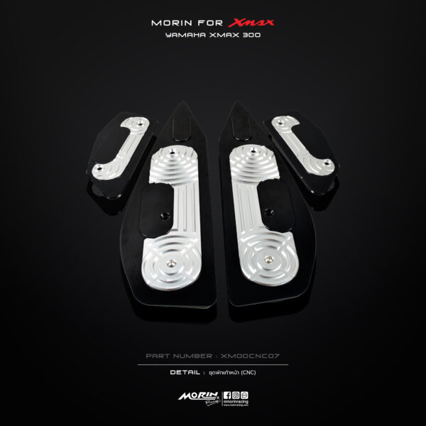 MORIN XMAX front footrest set, 2 colors, top-bottom (CNC) - Image 5