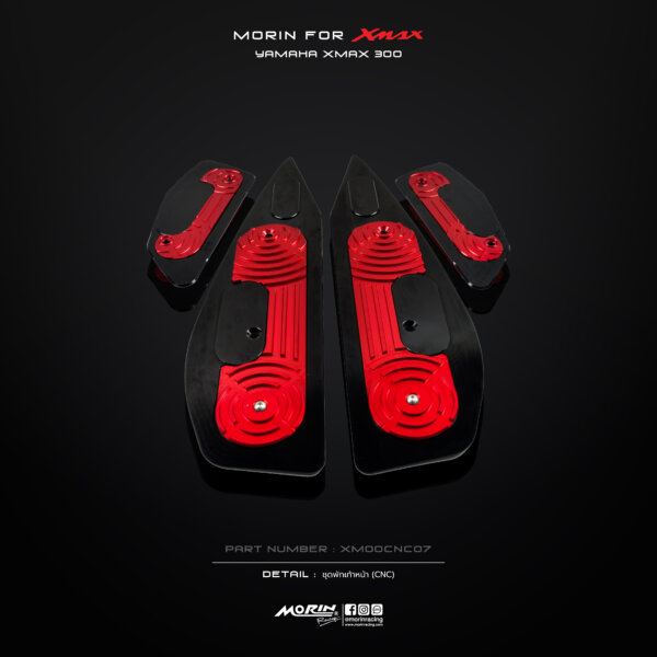 MORIN XMAX front footrest set, 2 colors, top-bottom (CNC) - Image 3