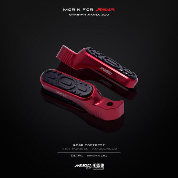 MORIN XMAX rear footrest set, 2 colors (CNC) - Image 3