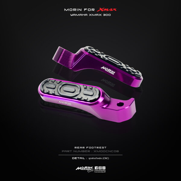 MORIN XMAX rear footrest set, 2 colors (CNC) - Image 6