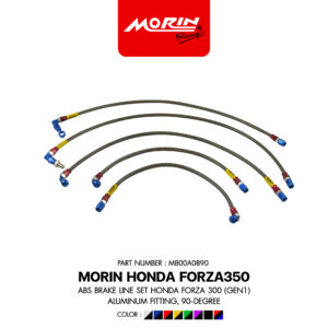 MORIN ชุดสายเบรค ABS หัวอลูมิเนียม HONDA FORZA300 - (GEN1)