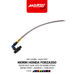 MORIN FORZA 300, 350 Stator Cooling Hose, 90-degree connection [Banjo ring end + bushing + hose nut]