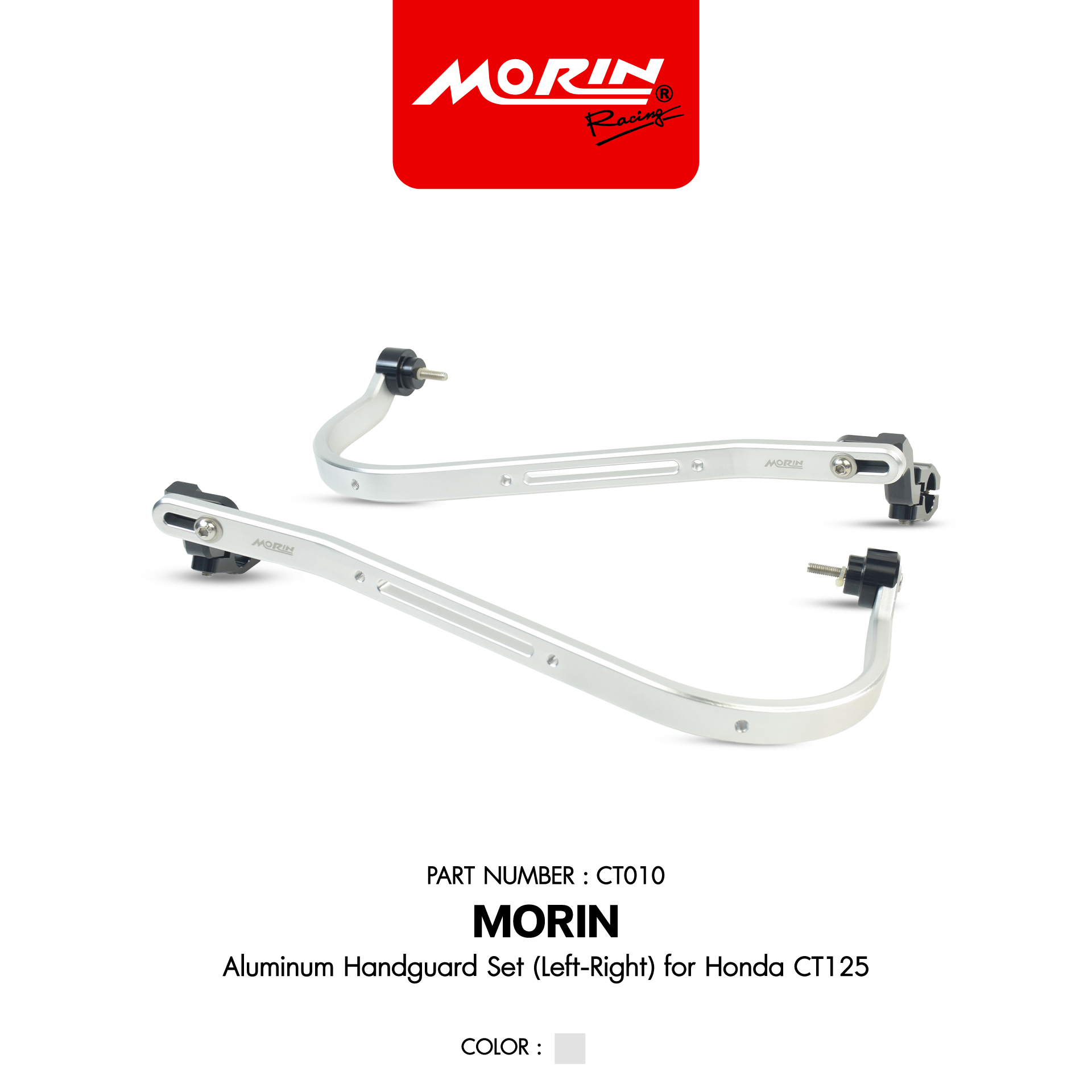 CT010-Silver-W MORIN ชุดการ์ดแฮนด์ อลูมิเนียม ซ้าย-ขวา รุ่น Honda CT 125 - Image 1