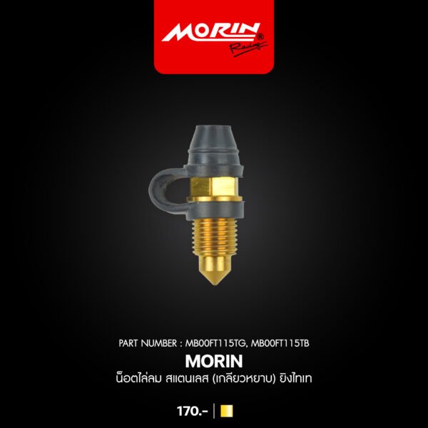 MORIN น็อตไล่ลม สแตนเลส (เกลียวหยาบ) ยิงไทเท (ไทเท-ทอง) - Image 2
